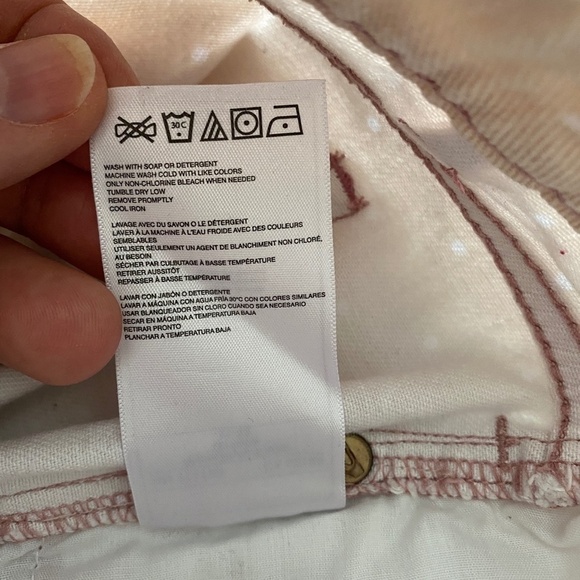 QSD Women's Light Peach Polka Dot Denim Cutoff Shorts Size 5/27 - Picture 8 of 12